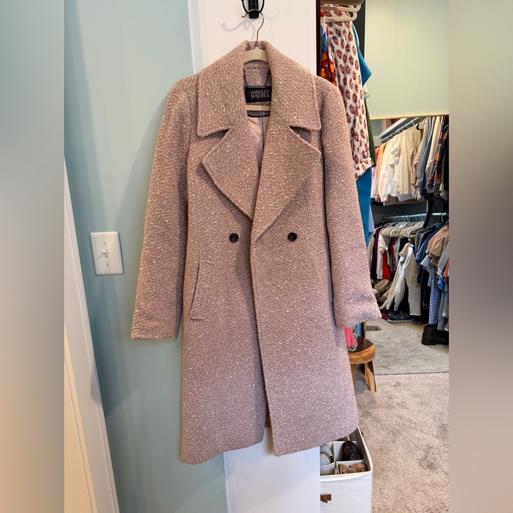 Badgley Mischka Women's Pink Pea Coat